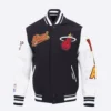 Miami heat pro standard script tail wool and leather varsity jacket 2