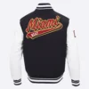 Miami heat pro standard script tail wool and leather varsity jacket 4