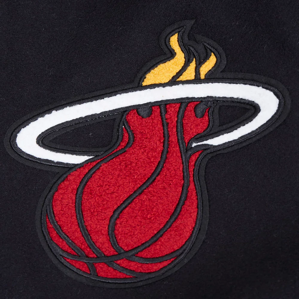 Miami heat pro standard script tail wool and leather varsity jacket 5