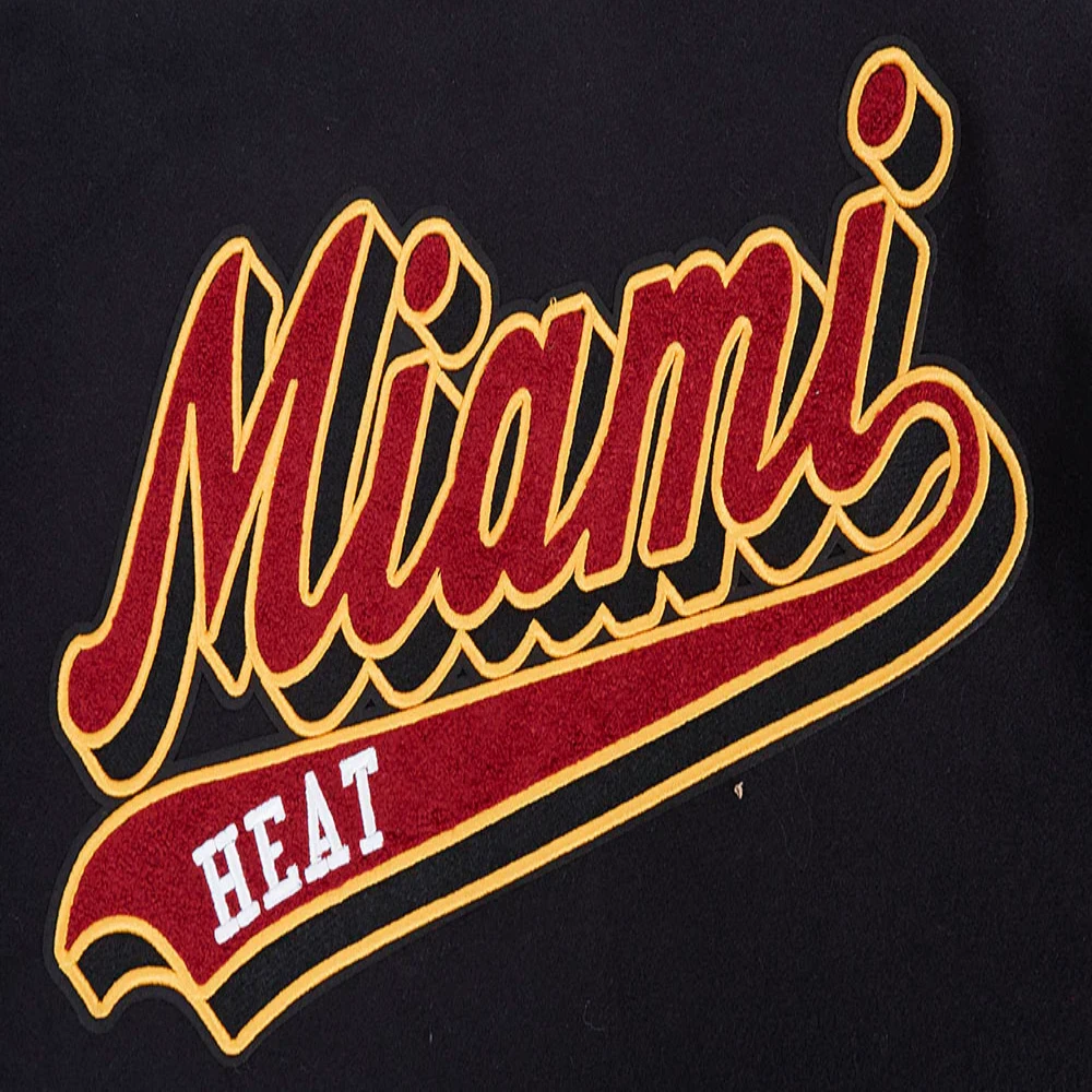 Miami heat pro standard script tail wool and leather varsity jacket 6
