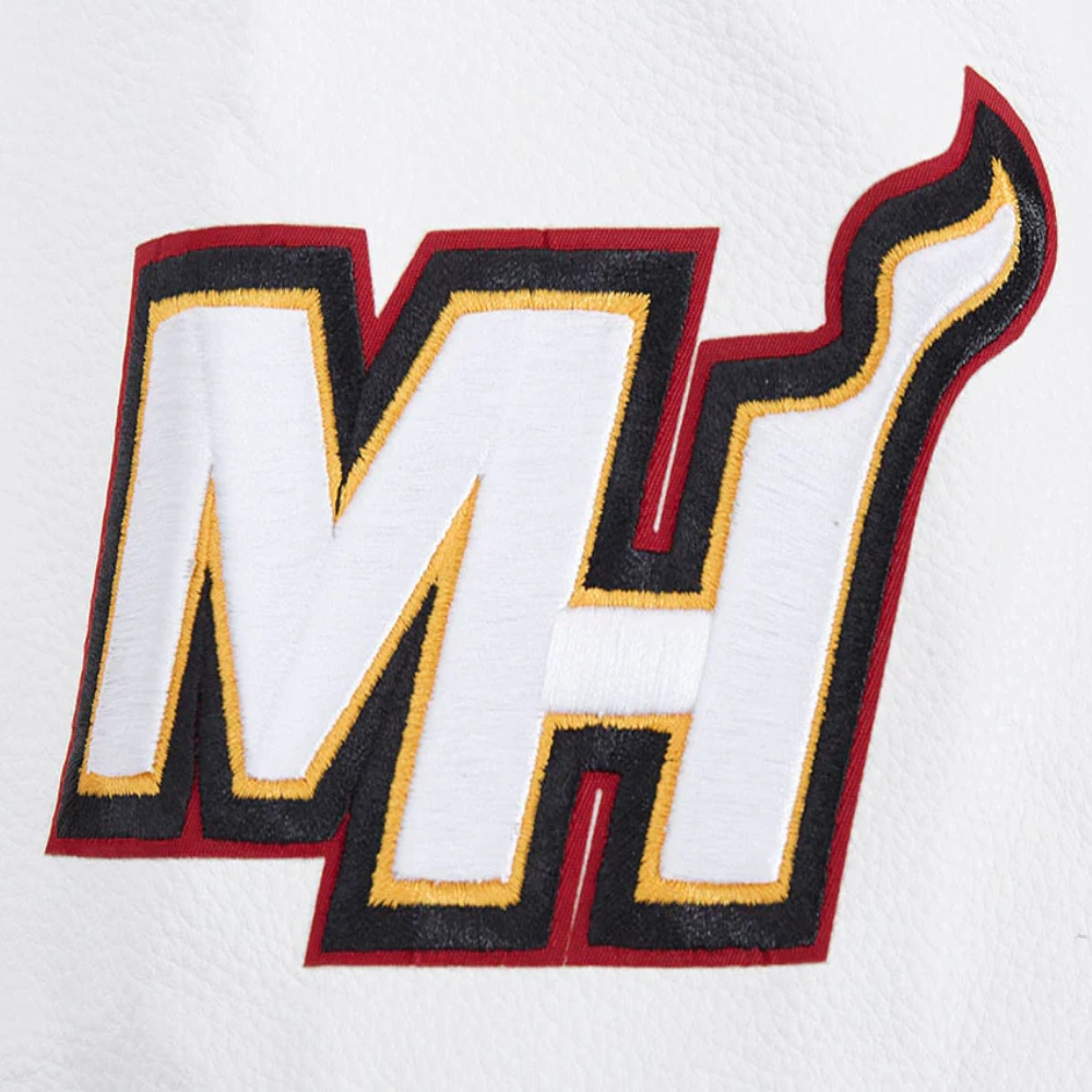Miami heat pro standard script tail wool and leather varsity jacket 7