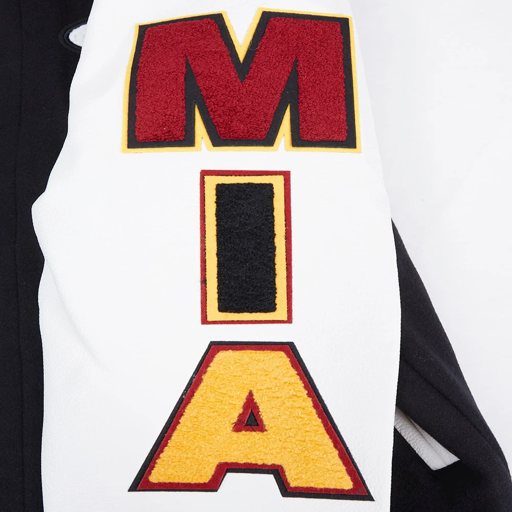 Miami heat pro standard script tail wool and leather varsity jacket 8