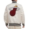 Miami heat retro classic full snap satin varsity jacket cream 4
