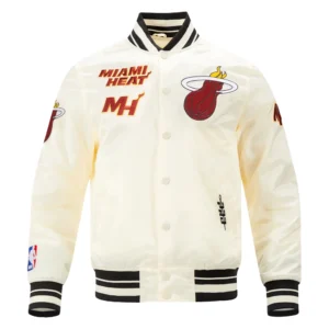 Miami heat retro classic rib satin jacket