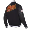 Miami heat script tail wool leather varsity jacket black 3
