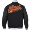 Miami heat script tail wool leather varsity jacket black 4