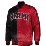 Miami Heat Fast Break Full-Snap Black/Red Satin Jacket
