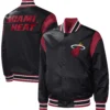 Miami heat starter force play full snap black satin varsity jacket 3