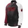 Miami heat starter youth raglan full snap multi colored varsity jacket 1