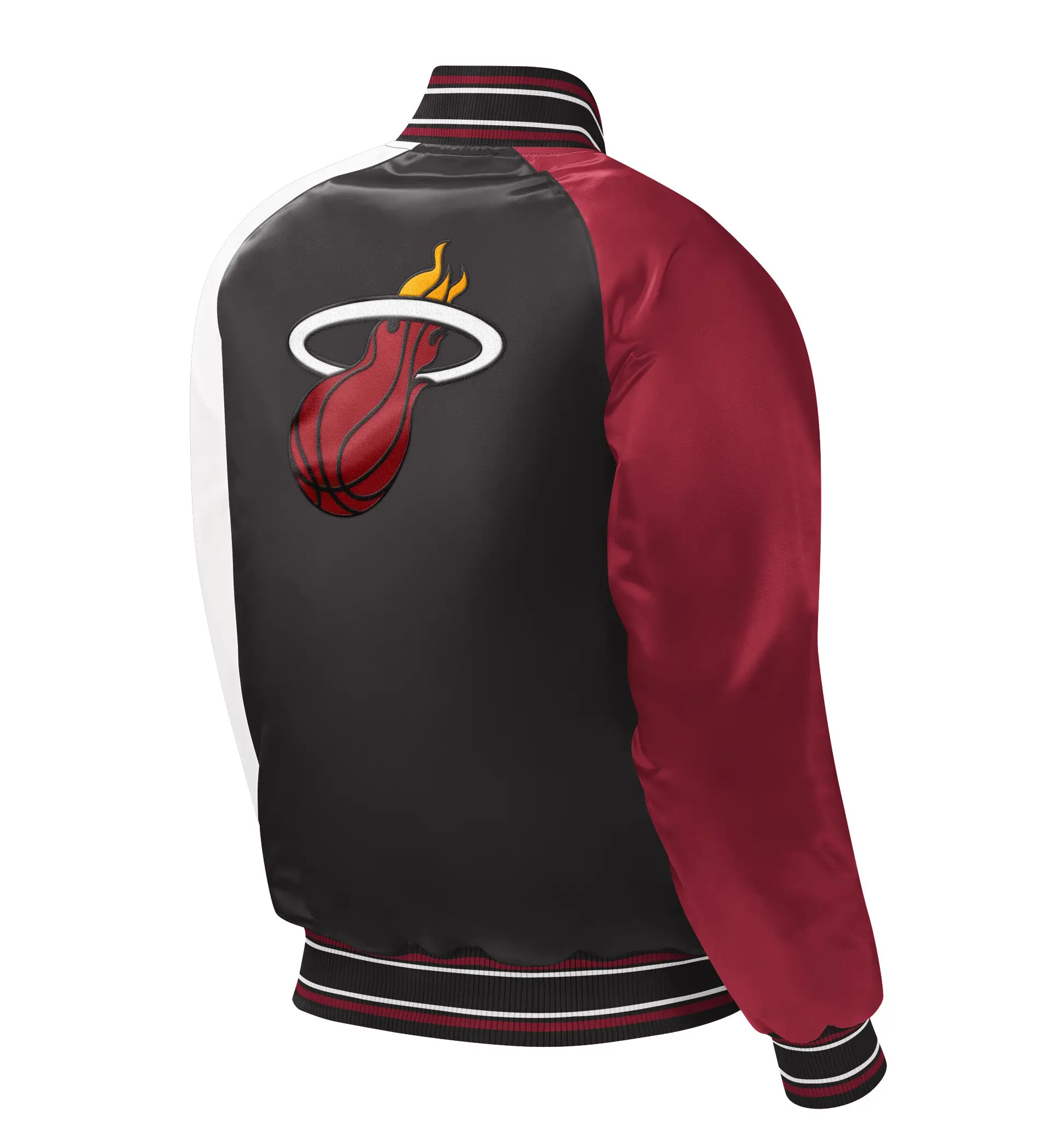 Miami heat starter youth raglan full snap multi colored varsity jacket 2