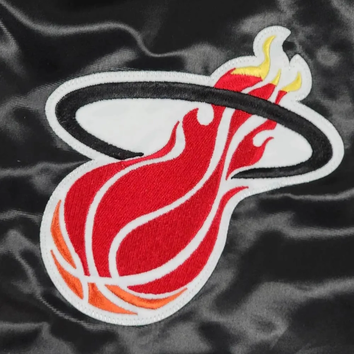 Miami heat teddy black satin varsity jacket