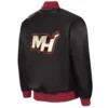 Miami heat the ambassador satin varsity jacket black 1