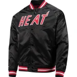 Miami Heat Throwback Wordmark Black Satin Jacket