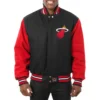 Miami heat two tone wool varsity jacket black red