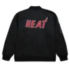 Miami heat vintage logo black satin jacket
