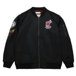 Miami Heat Vintage Logo Black Satin Jacket