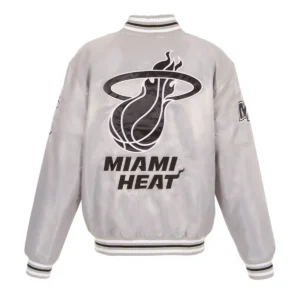 Miami heat vintage silver satin jacket