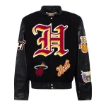 Miami Heat Old English Wool/Leather Jacket