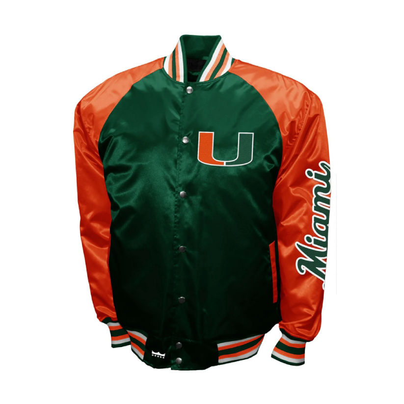 Miami hurricanes franchise club the game satin varsity jacket 1