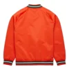 Miami hurricanes throwback wordmark orange satin jacket