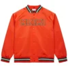Miami hurricanes throwback wordmark satin jacket