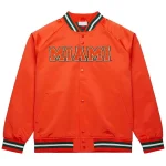 Miami Hurricanes Throwback Wordmark Satin Jacket