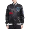 Miami marlins old english full snap satin varsity jacket black processed 1