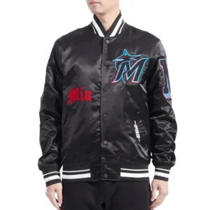 Miami marlins old english full snap satin varsity jacket black processed 1