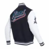 Miami marlins script tail mens rib wool leather varsity blackwhite 4