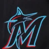 Miami marlins script tail mens rib wool leather varsity blackwhite 5