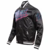 Miami marlins script tail mens satin varsity jacket black 6
