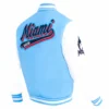 Miami marlins script tail rib wool leather varsity bluewhite 3