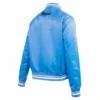 Miami marlins script tail womens satin varsity jacket blue 4