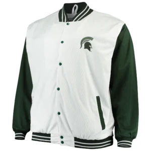 Michigan state spartans big tall varsity full snap jacket 1 1