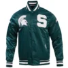 Michigan state spartans classic satin green jacket