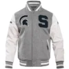 Michigan state spartans classic wool leather varsity jacket