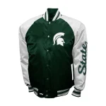 Michigan State Spartans The Game Green/Silver Satin Jacket