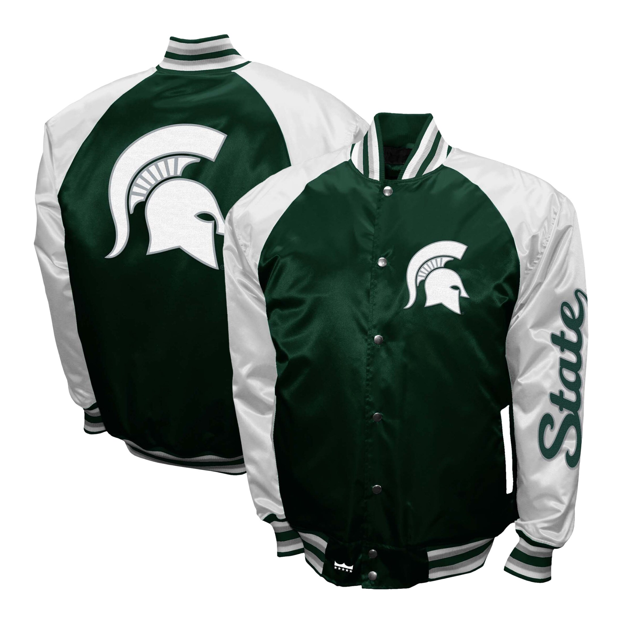 Michigan state spartans franchise club the game satin varsity jacket 3