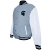 Michigan state spartans graduate grey varsity jacket