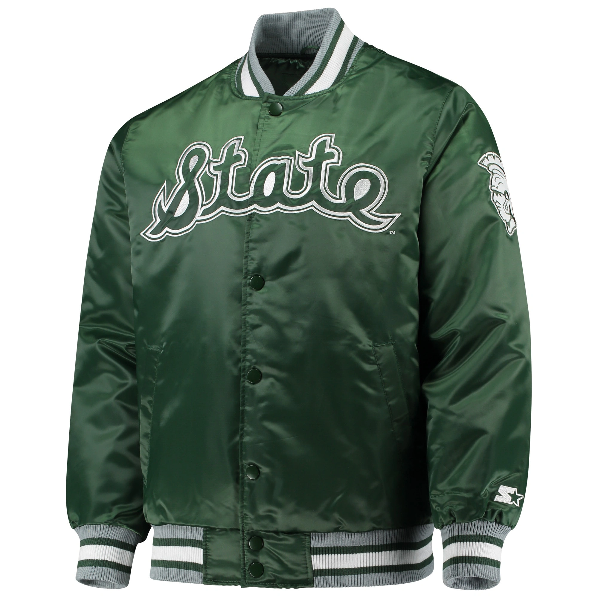 Michigan state spartans o line satin jacket