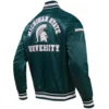 Michigan state spartans satin green jacket
