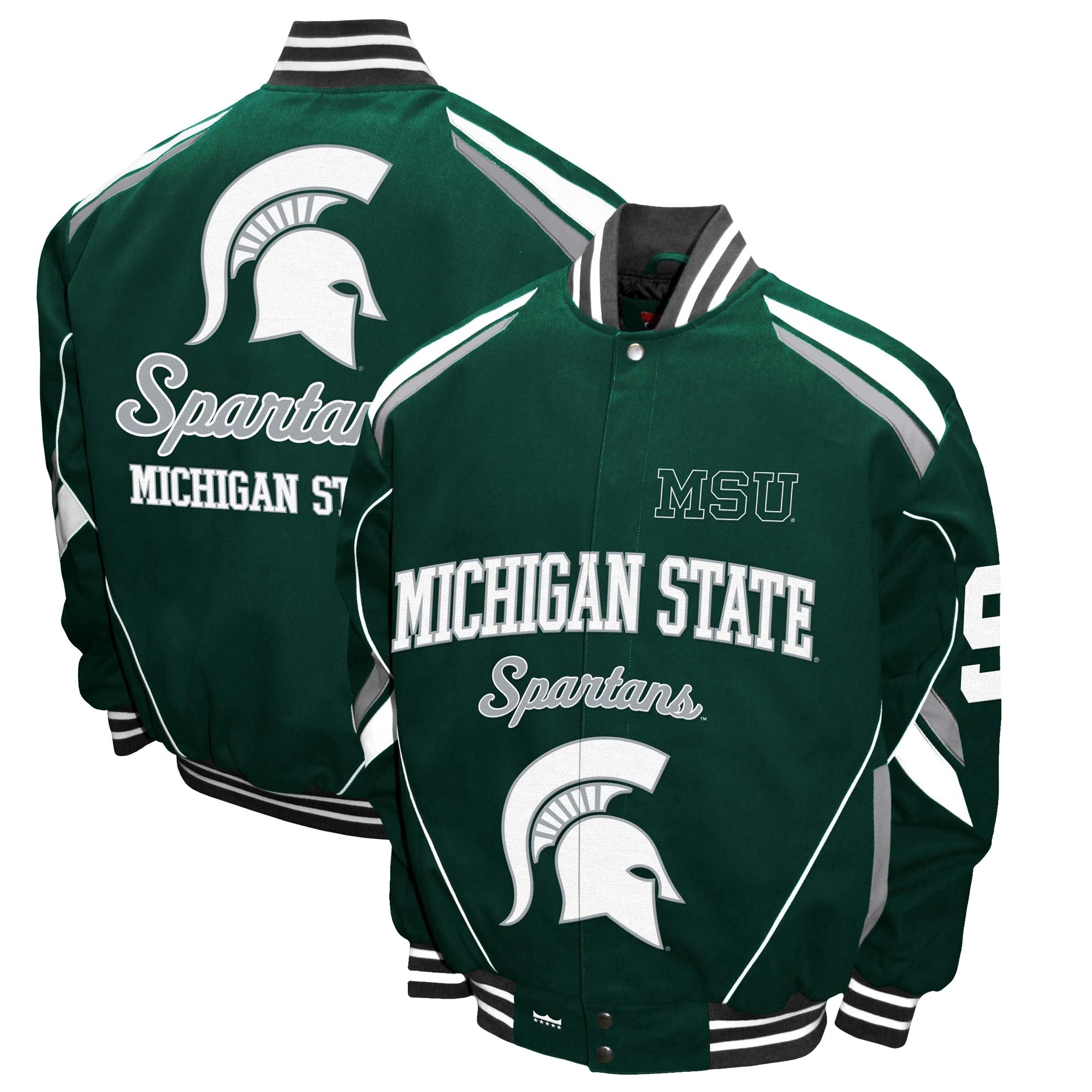 Michigan state spartans stout green jacket