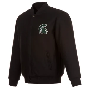 Michigan state spartans wool varsity black jacket 1