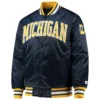 Michigan wolverines o line satin varsity jacket