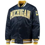 Michigan Wolverines Navy O-Line Satin Jacket