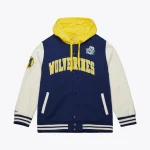 Michigan Wolverines Sideline Blue/Cream Hooded Jacket