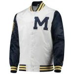 Michigan Wolverines The Legend White/Navy Satin Jacket