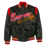 Milwaukee Braves Authentic Black Satin Jacket