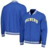 Milwaukee brewers pack pro camden full zip track varsity jacket blue 2