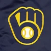 Milwaukee brewers pick roll full snap satin varsity jacket navy